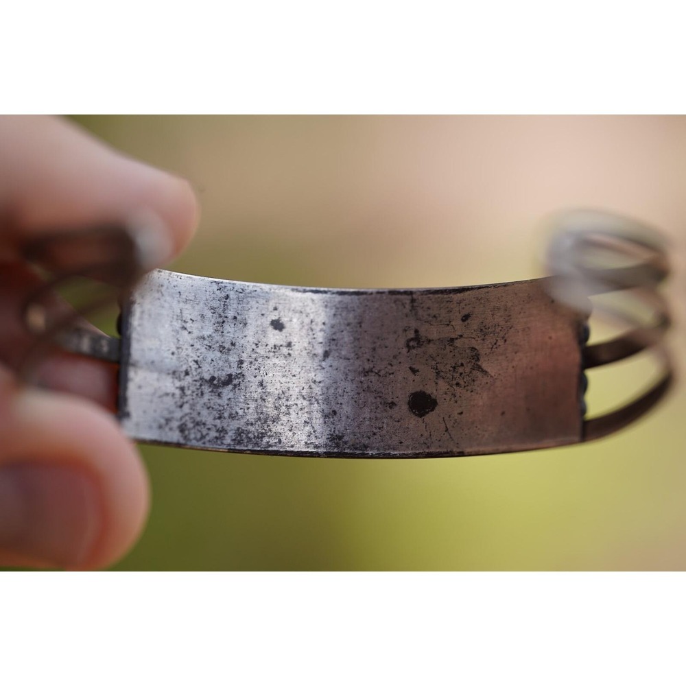 Old Pawn Zuni Native Indian Sterling Silver Needle Point Turquoise Cuff Bracelet - Picture 3 of 8
